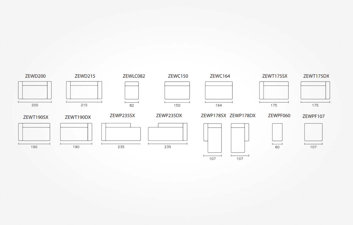 диван Bontempi Zenit Wall