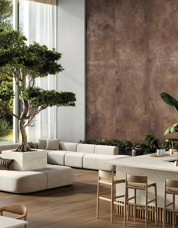 Керамогранит под металл Porcelanosa XLight Oxide Brown из Испании